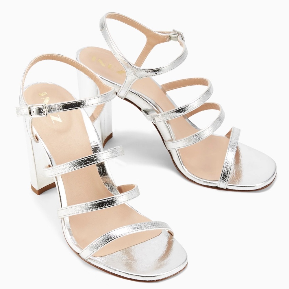 INEZ Sasha Heels Metallic Silver